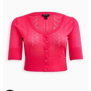 COPY - NWT crop Torrid 4x pink cardigan